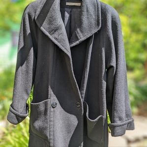 Used black wool swing over coat used